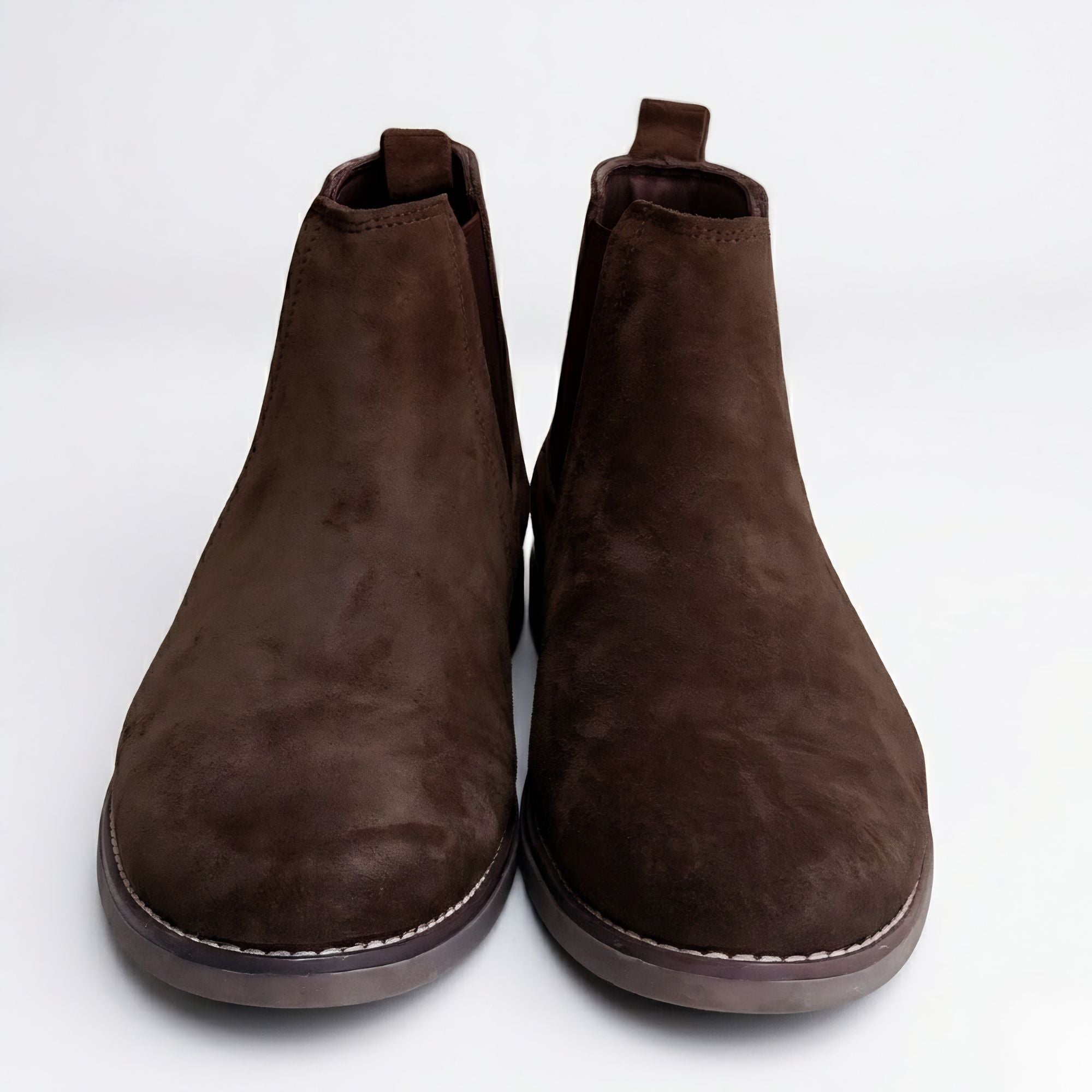 Azuro Milania Dark Brown Suede Chelsea Boots for Men — Premium Ankle Boots