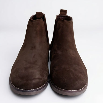 Azuro Milania Dark Brown Suede Chelsea Boots for Men — Premium Ankle Boots