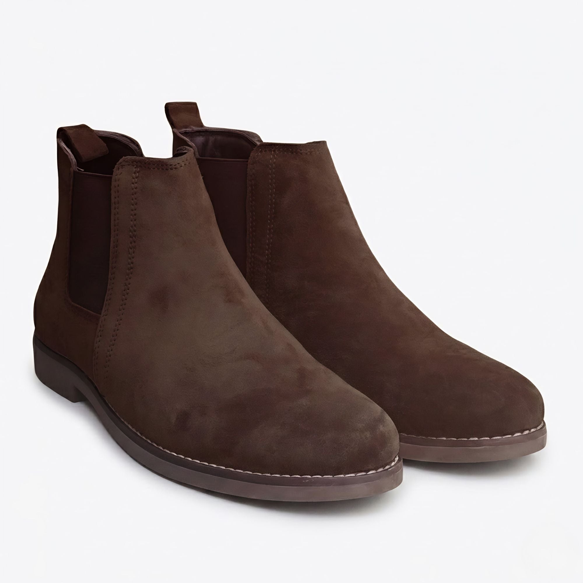 Azuro Milania Dark Brown Suede Chelsea Boots for Men — Premium Ankle Boots