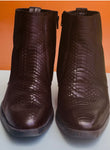 Azuro Milania Brown Croc Embossed Leather Chelsea Boots for Men