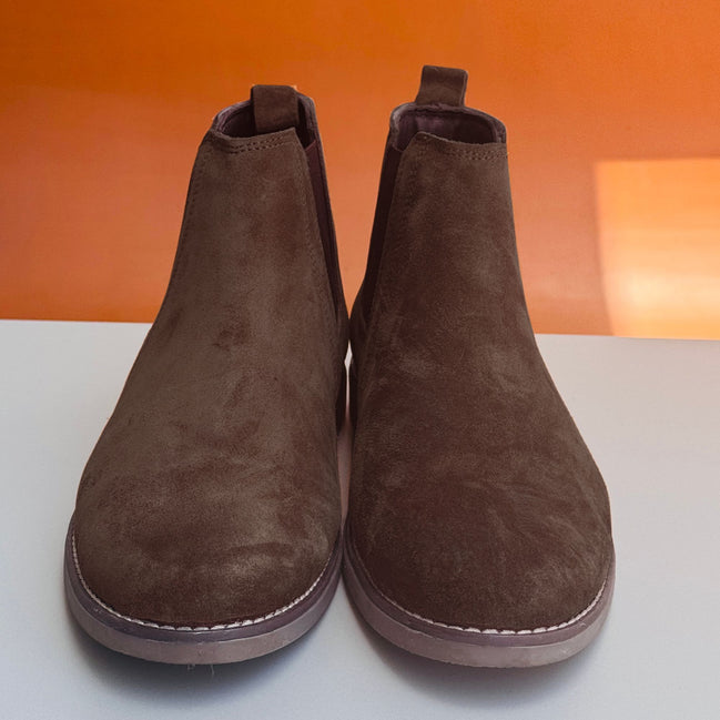 Azuro Milania Dark Brown Suede Chelsea Boots for Men — Premium Ankle Boots