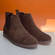 Azuro Milania Dark Brown Suede Chelsea Boots for Men — Premium Ankle Boots
