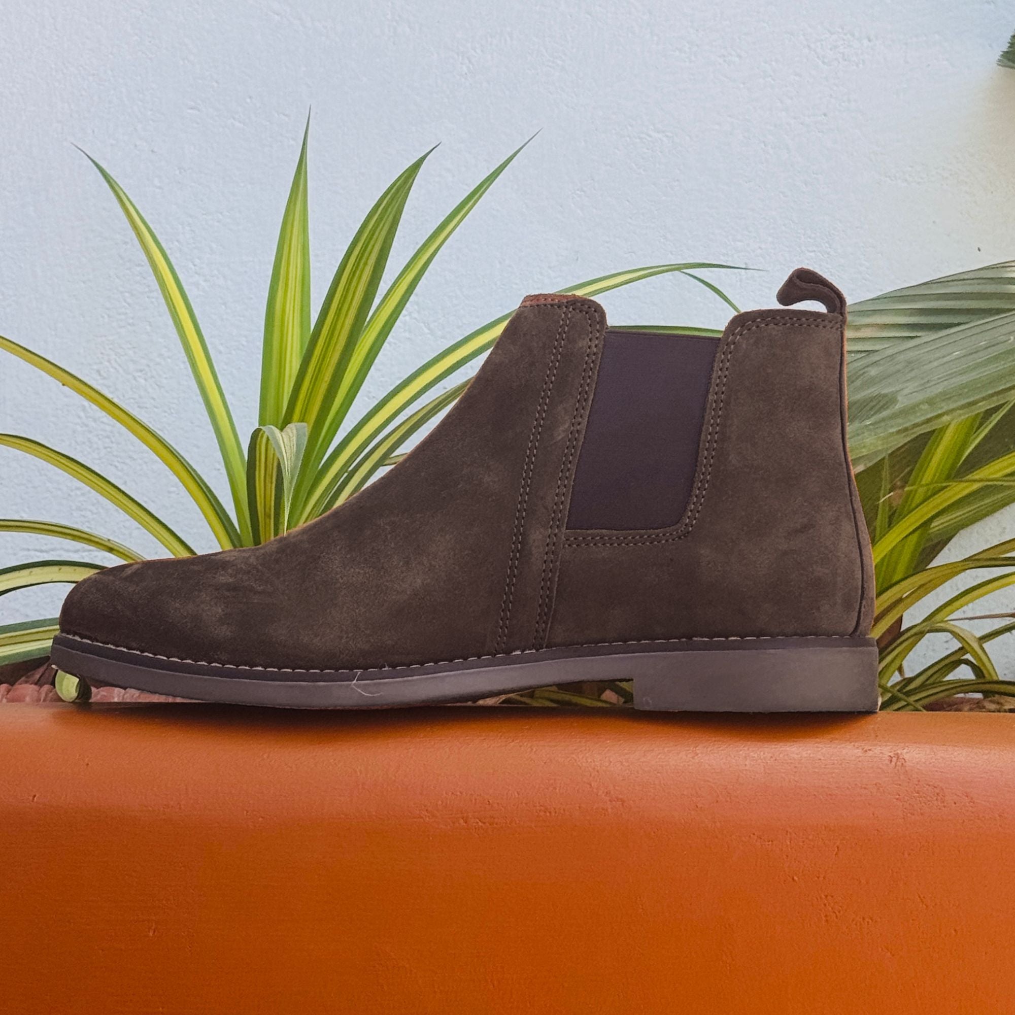 Azuro Milania Dark Brown Suede Chelsea Boots for Men — Premium Ankle Boots