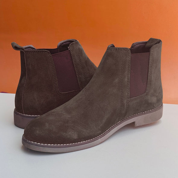 Azuro Milania Dark Brown Suede Chelsea Boots for Men — Premium Ankle Boots