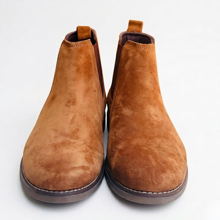 Azuro Milania Tan Suede Chelsea Boots for Men — Handcrafted Ankle Boots