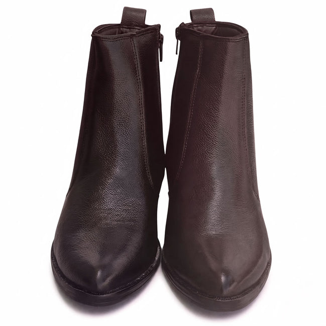 Azuro Milania Brown Chelsea Zipper Boots for Men — Metal Heel Ankle Boots
