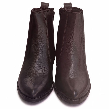 Azuro Milania Brown Chelsea Zipper Boots for Men — Metal Heel Ankle Boots