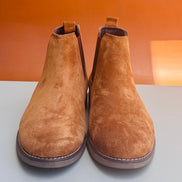Azuro Milania Tan Suede Chelsea Boots for Men — Handcrafted Ankle Boots