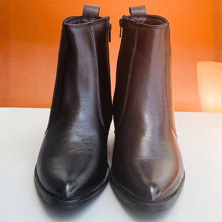 Azuro Milania Brown Chelsea Zipper Boots for Men — Metal Heel Ankle Boots