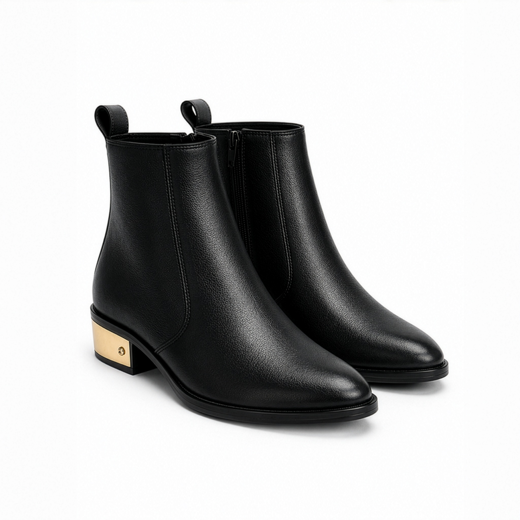 Azuro Milania Brown Chelsea Zipper Boots for Men — Metal Heel Ankle Boots