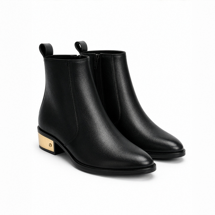 Azuro Milania Brown Chelsea Zipper Boots for Men — Metal Heel Ankle Boots