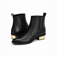 Azuro Milania Brown Chelsea Zipper Boots for Men — Metal Heel Ankle Boots