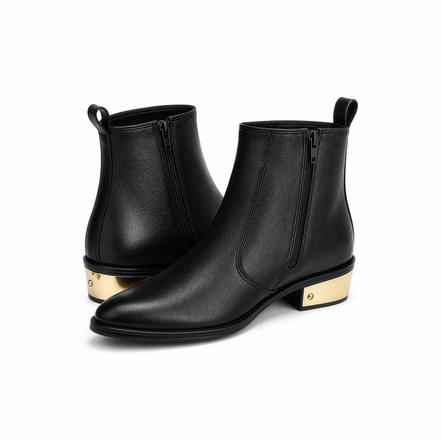 Azuro Milania Brown Chelsea Zipper Boots for Men — Metal Heel Ankle Boots