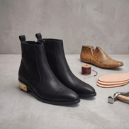 Azuro Milania Brown Chelsea Zipper Boots for Men — Metal Heel Ankle Boots
