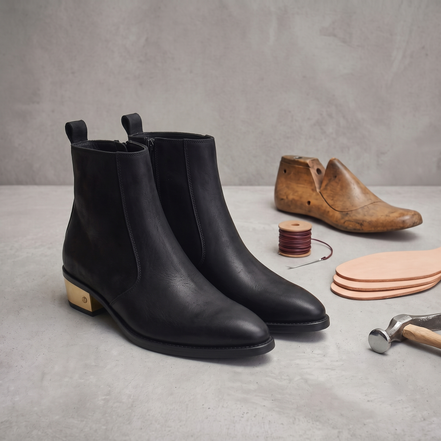Azuro Milania Brown Chelsea Zipper Boots for Men — Metal Heel Ankle Boots