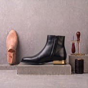 Azuro Milania Brown Chelsea Zipper Boots for Men — Metal Heel Ankle Boots