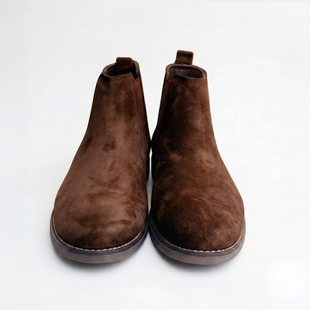 Azuro Milania Dark Brown Suede Chelsea Boots for Men — Premium Ankle Boots