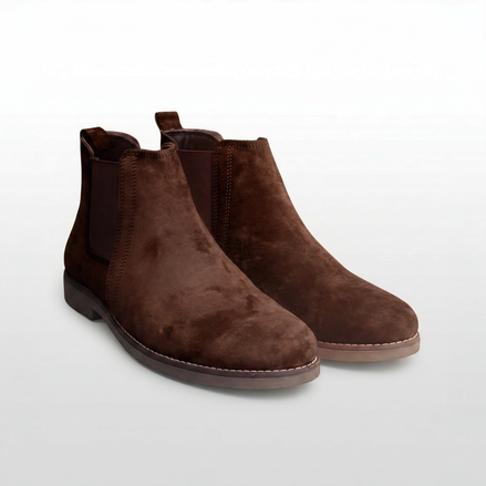 Azuro Milania Dark Brown Suede Chelsea Boots for Men — Premium Ankle Boots