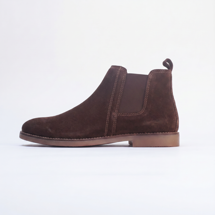 Azuro Milania Dark Brown Suede Chelsea Boots for Men — Premium Ankle Boots