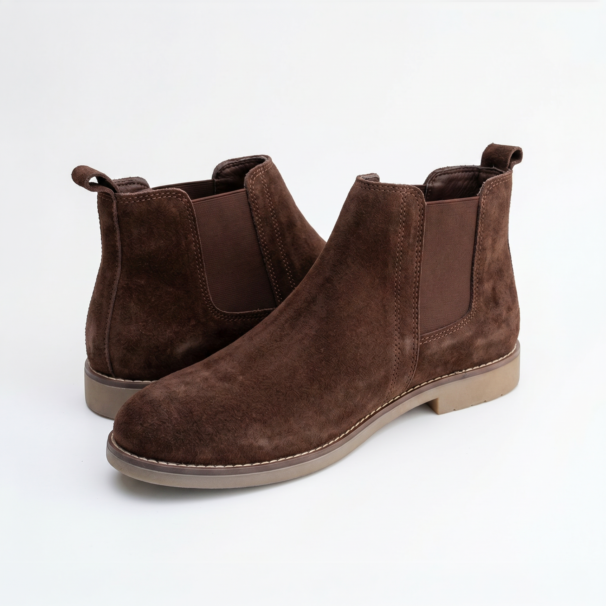 Azuro Milania Dark Brown Suede Chelsea Boots for Men — Premium Ankle Boots