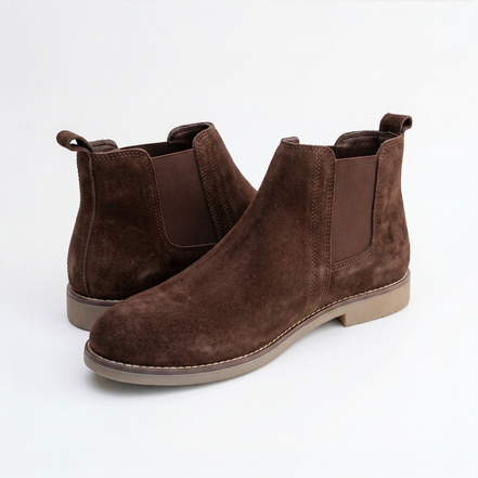 Azuro Milania Dark Brown Suede Chelsea Boots for Men — Premium Ankle Boots