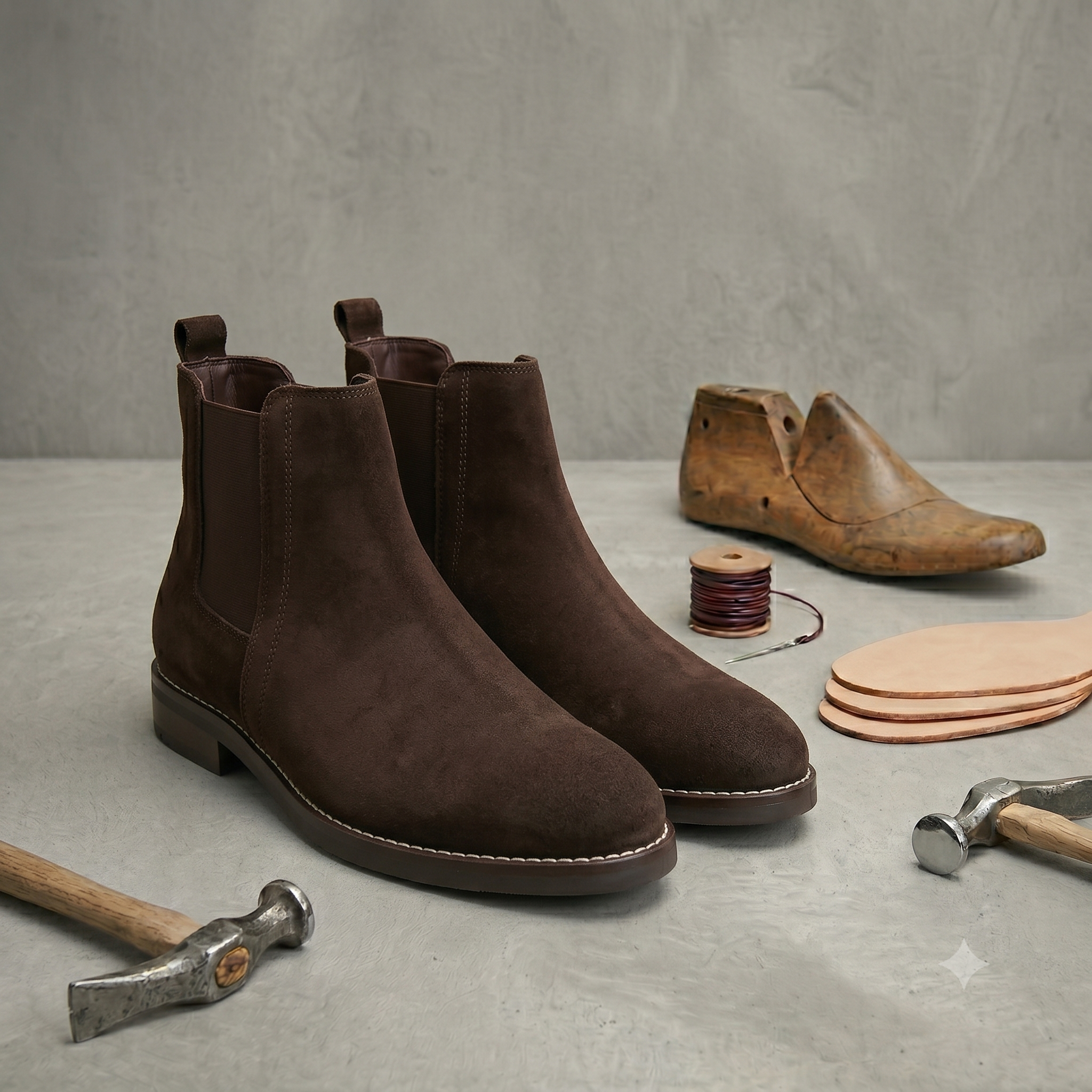 Azuro Milania Dark Brown Suede Chelsea Boots for Men — Premium Ankle Boots