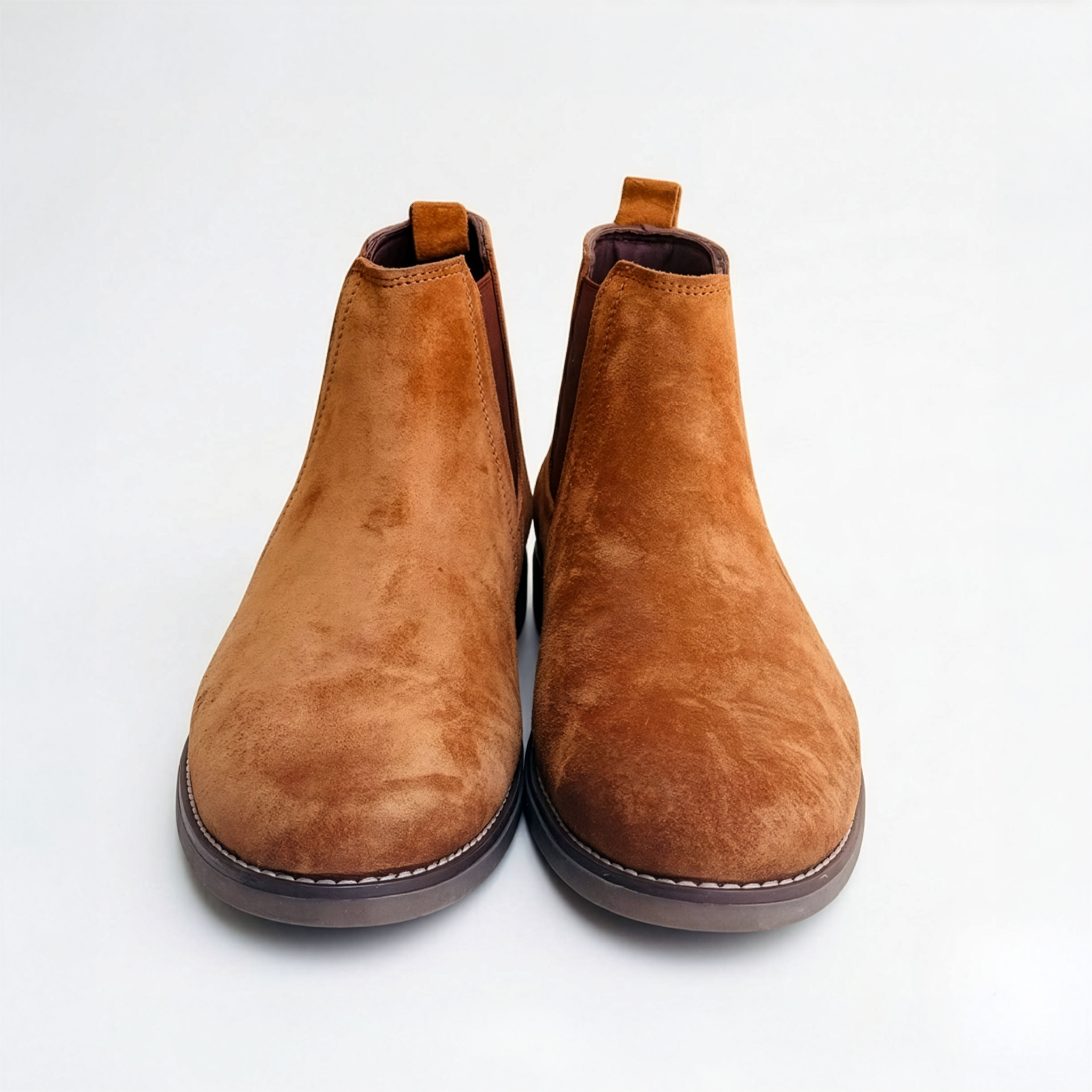 Azuro Milania Tan Suede Chelsea Boots for Men — Handcrafted Ankle Boots