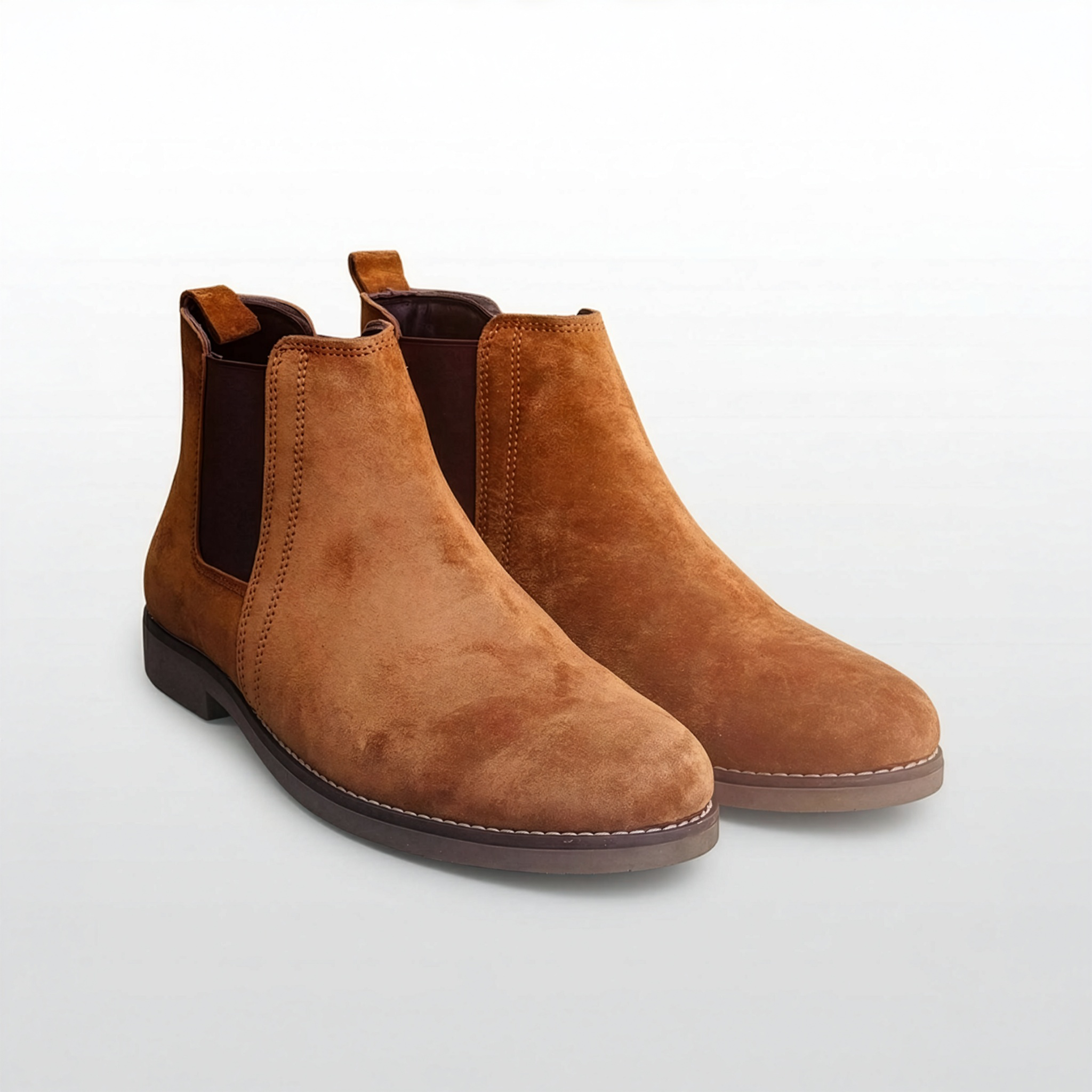 Azuro Milania Tan Suede Chelsea Boots for Men — Handcrafted Ankle Boots